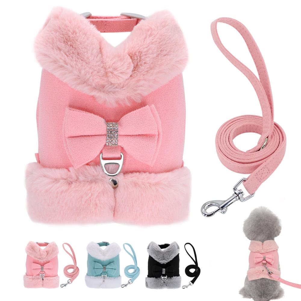 Arnés para perro con correa para perros pequeños, chaleco cálido para cachorros, diseño cómodo y duradero