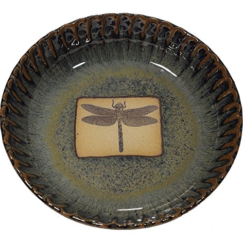 ALWAYS AZUL POTTERY Dragonfly Fluted Pie Pan in Seamist Glaze - Handmade Pottery Ceramic Bakeware - Versatile Stoneware & Cookware - Baking Plate Great for Pies, Tarts, Quiche and More