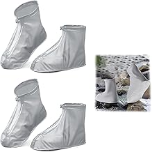 2 Pairs Waterproof Reusable Padded and Foldable Shoe Covers with Zip Protector for Outings and Muddy Streets (XL 40-41)