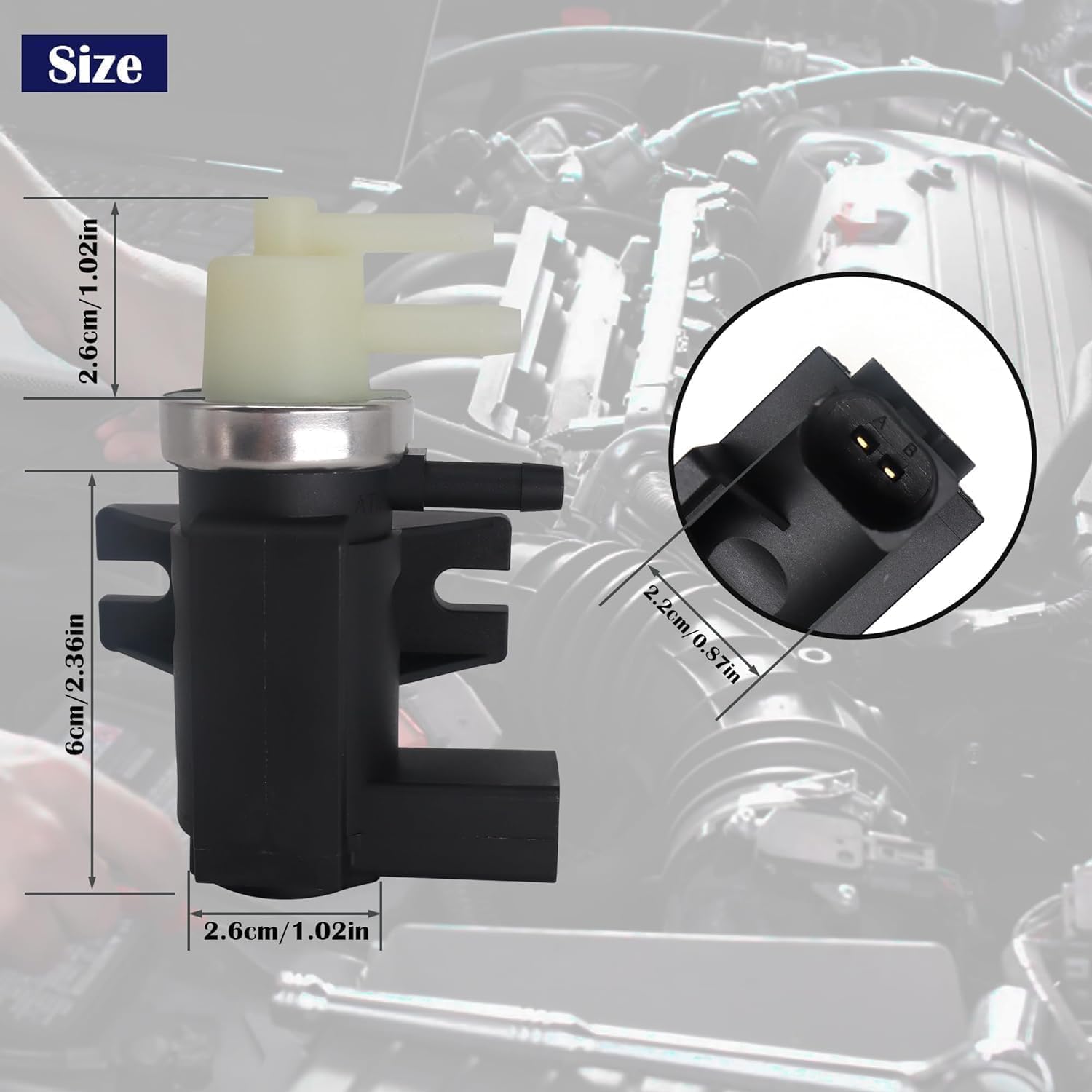 Valvola di pressione del solenoide turbo, turbocompressore per auto compatibile con A3 A4 TT Alhambra I 7V8 7V9 Fabia II 542 Golf VI 5K1 sostituzione per 1K0906627A 1K0906627G