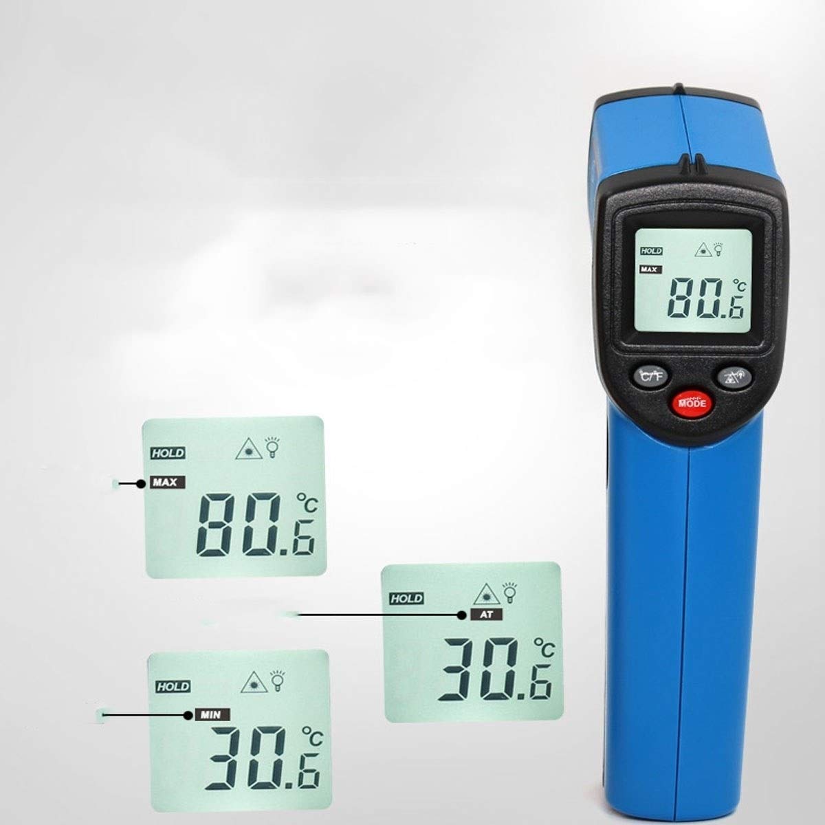 XINGYU Termómetro, termómetro de luz de Alta precisión, termómetro Industrial de Alta Temperatura, termómetro electrónico de Cocina (Amarillo/Azul) Herramientas domésticas Muy útiles