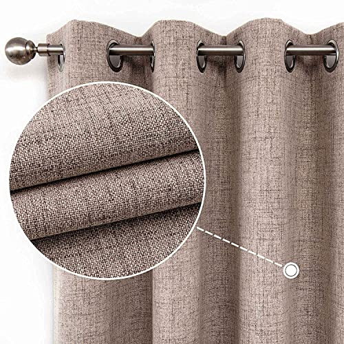 Cucraf Full Blackout Window Curtains 72 Inches Long, Faux Linen Look Thermal Insulated Grommet Drapes Panels For Bedroom Living Room, Set Of 2 (52 X 72 Inches, Light Khaki) #TOP6