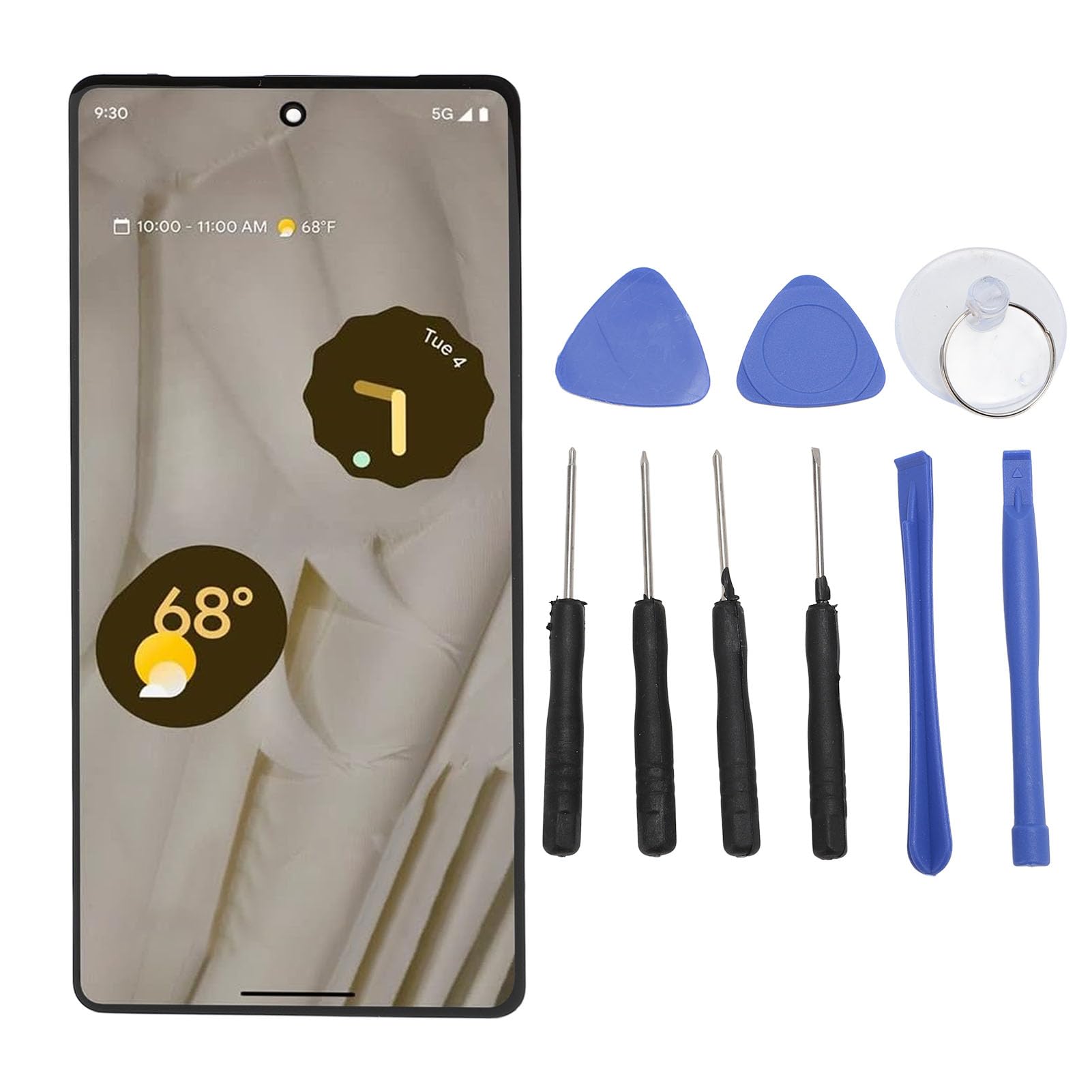 Organic AMOLED Screen Replacement for Pixel 7 5G, 6.3 Inch GVU6C GQML3 Frame, Digitizer Assembly with Frame Repair Tools for Pixel 7 5G