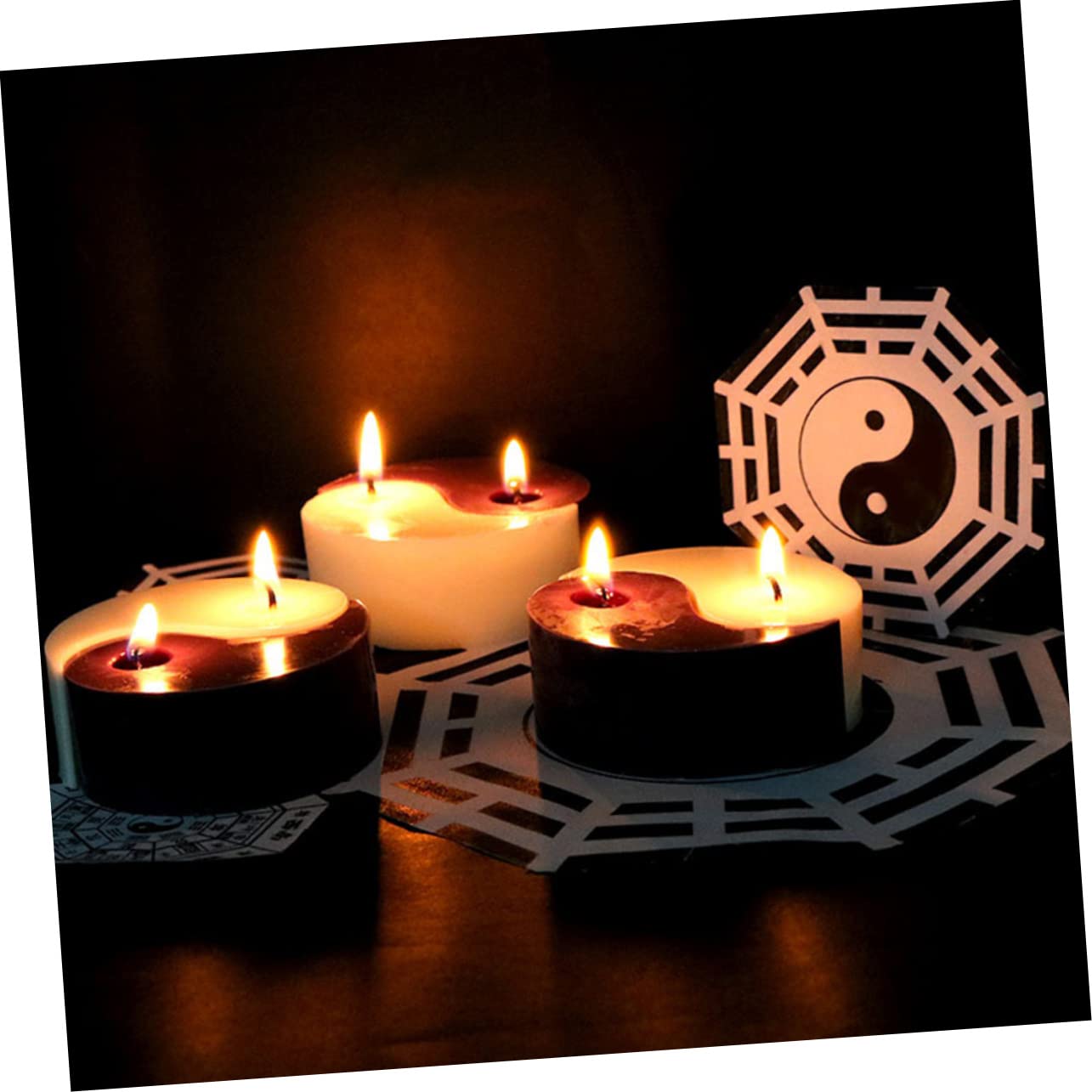 8piezas Moldes De Silicona Para Velas Moldes De Aromaterapia Para Jabón y Decoración De Tai Chi Herramientas De Manualidades Para Crear Velas y Jabones Personalizados