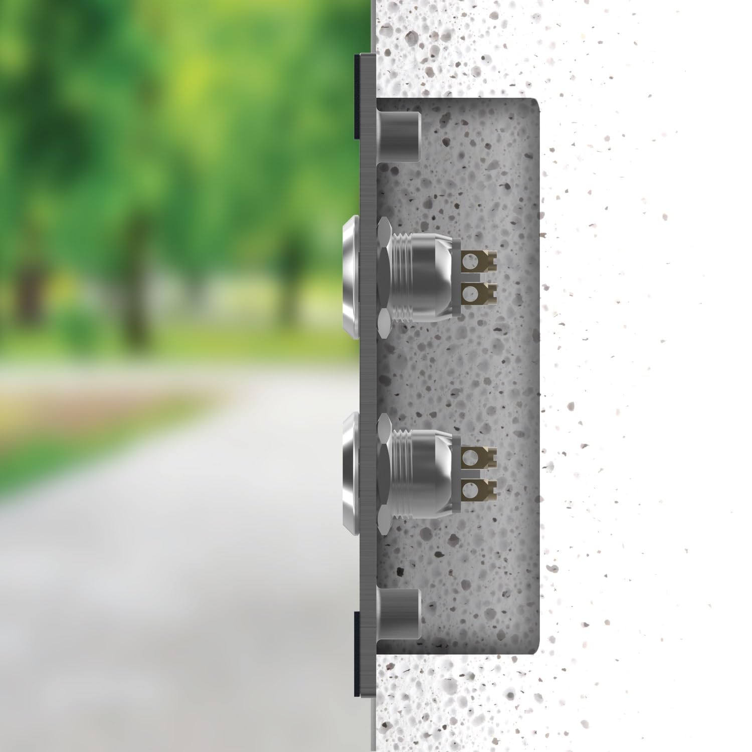 Campanello Da Esterno Inciso Con 2 Nomi - Acciaio Inox V2A 140x115 Mm, LED, Per Incasso O Montaggio A Parete