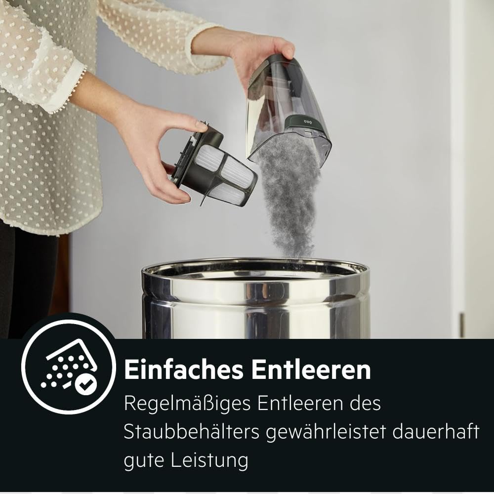 AEG Serie 3000 Ergorapido CX7-2-45MÖ 2in1 Akku Staubsauger, 50% Recyclingmaterial, beutellos, bis zu 45 min Laufzeit, freistehend, wendig, Bürstenreinigungsfunktion, LED, 0.5L, schwarz