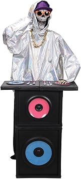 Haunted Hill Farm 5.6-Ft. DJ Skeleton Halloween Animatronic