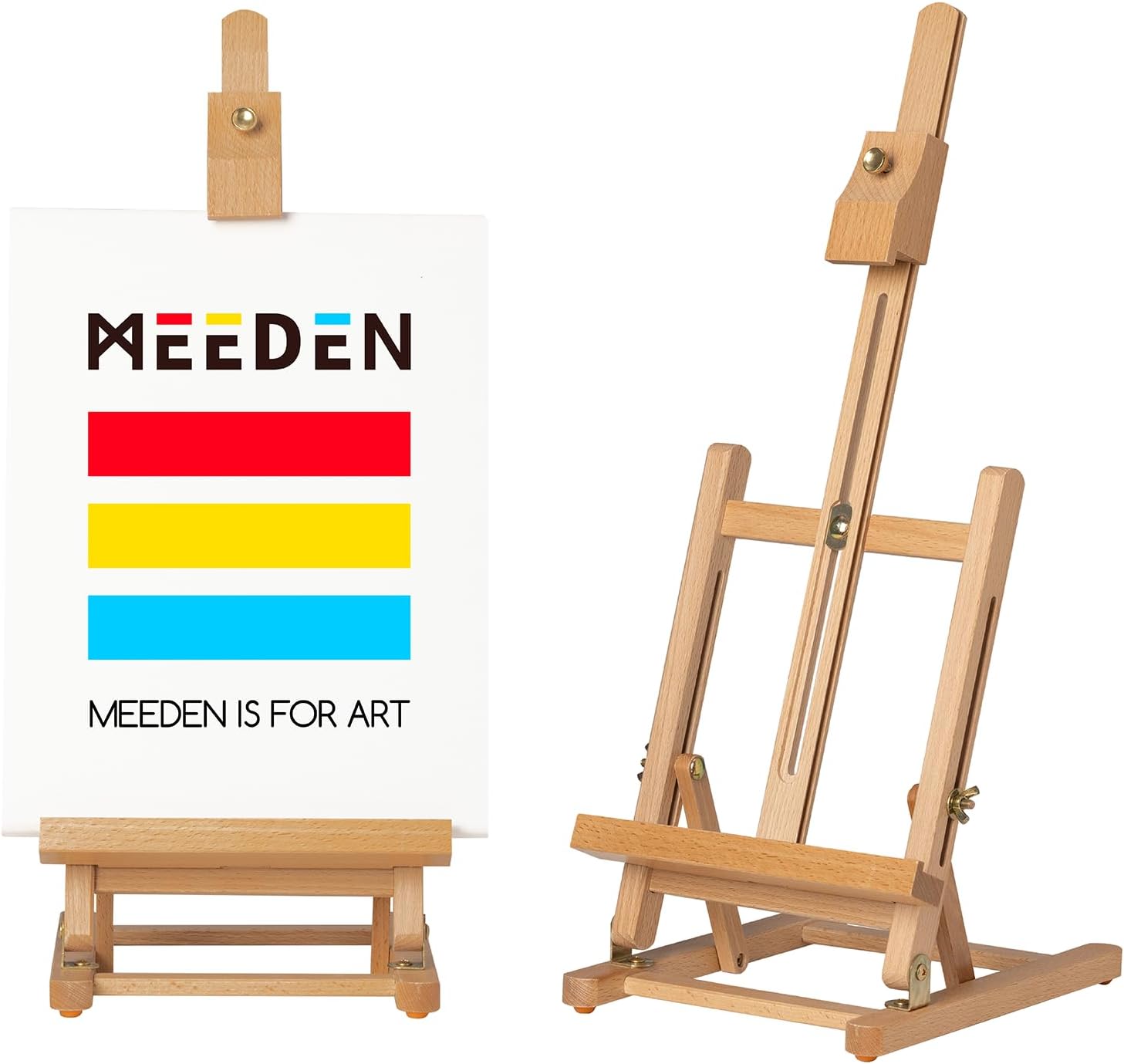 MEEDEN Tabletop Easel for Painting H-Frame, Adjustable Painting & Display Table Top Easel Stand, Hold Canvas up to 16", Sturdy Beech Wood Table Art Easel for Adults, Kids, Beginners