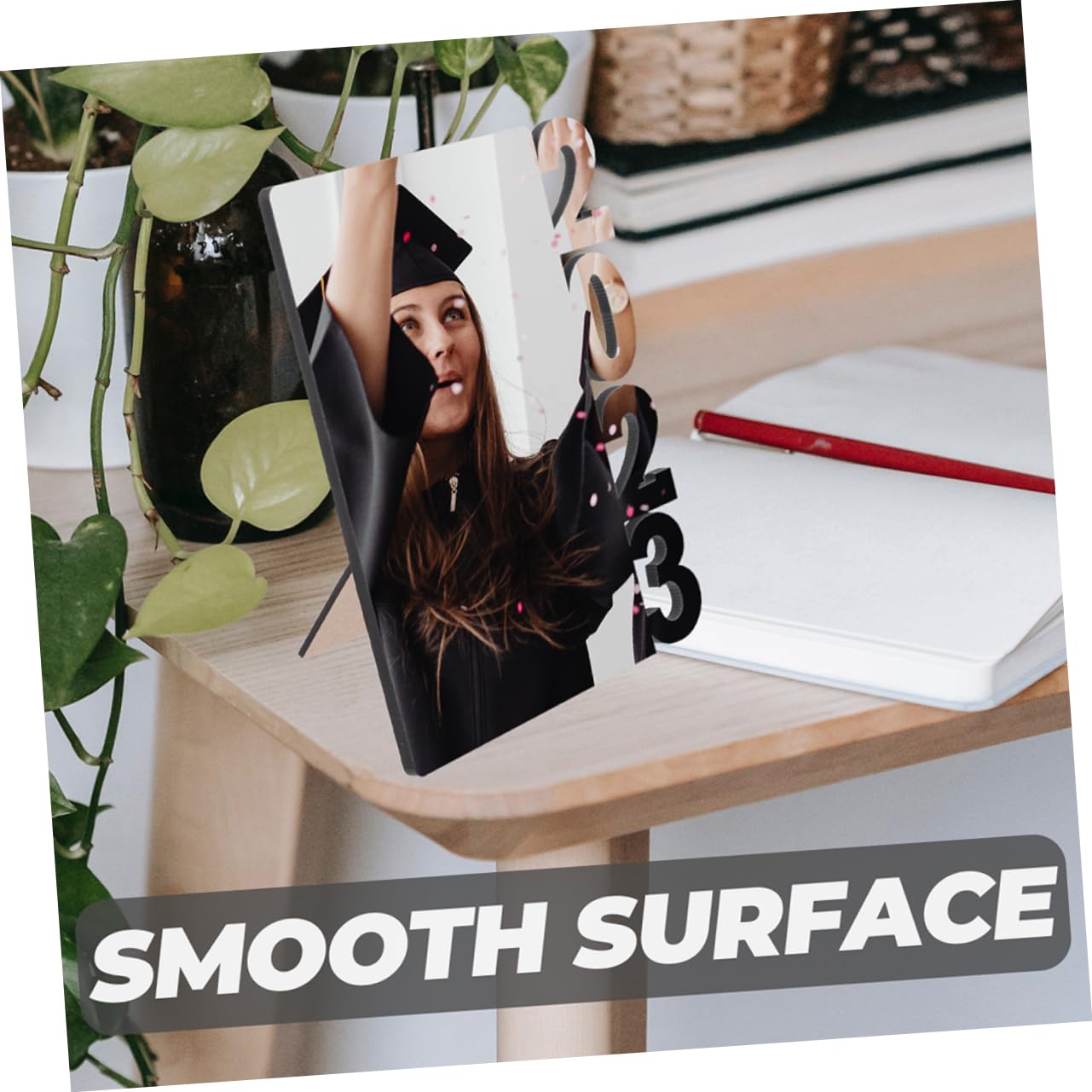 MAGICLULU 5 Sätze Bilderrahmen Bürodeko Büro Dekoration Tischdekoration Photo Frame Bilderreahmen Doppelt Partyzubehör Tür Schule Grad Graduierung Tischverzierung Mdf Weiß 2 Stück * 5