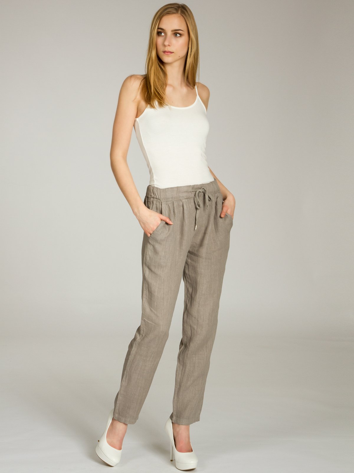 Caspar KHS045 leichte Damen Casual Sommer Freizeit Hose Leinenhose