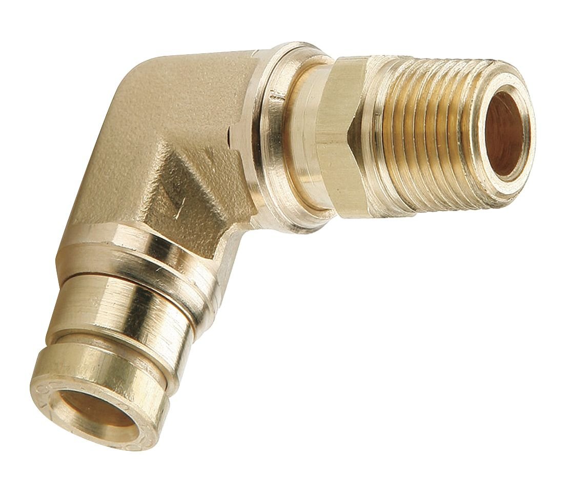 Parker Hannifin 169PMT-4-6 Brass Male Elbow 90 Degree Prestomatic Fitting, 1/4