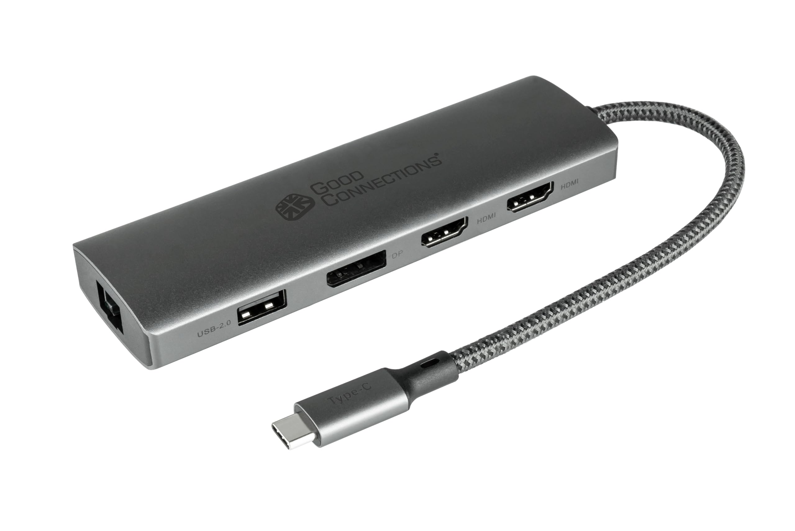 Good Connections Koncentrator USB-C™ (10 portów), 2 x HDMI 2.0, 1 x DP, 1 x USB-C™ (PD 96W), 2 x USB 3.0 A, 1 x USB 2.0 A, 1 x RJ45, 1 x czytnik kart, antracyt