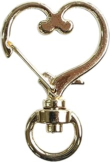 NBK S27-505-G Charm Gun Heart, Gold, Outer Diameter W 0.9 inches (2.4 cm), Pack of 10