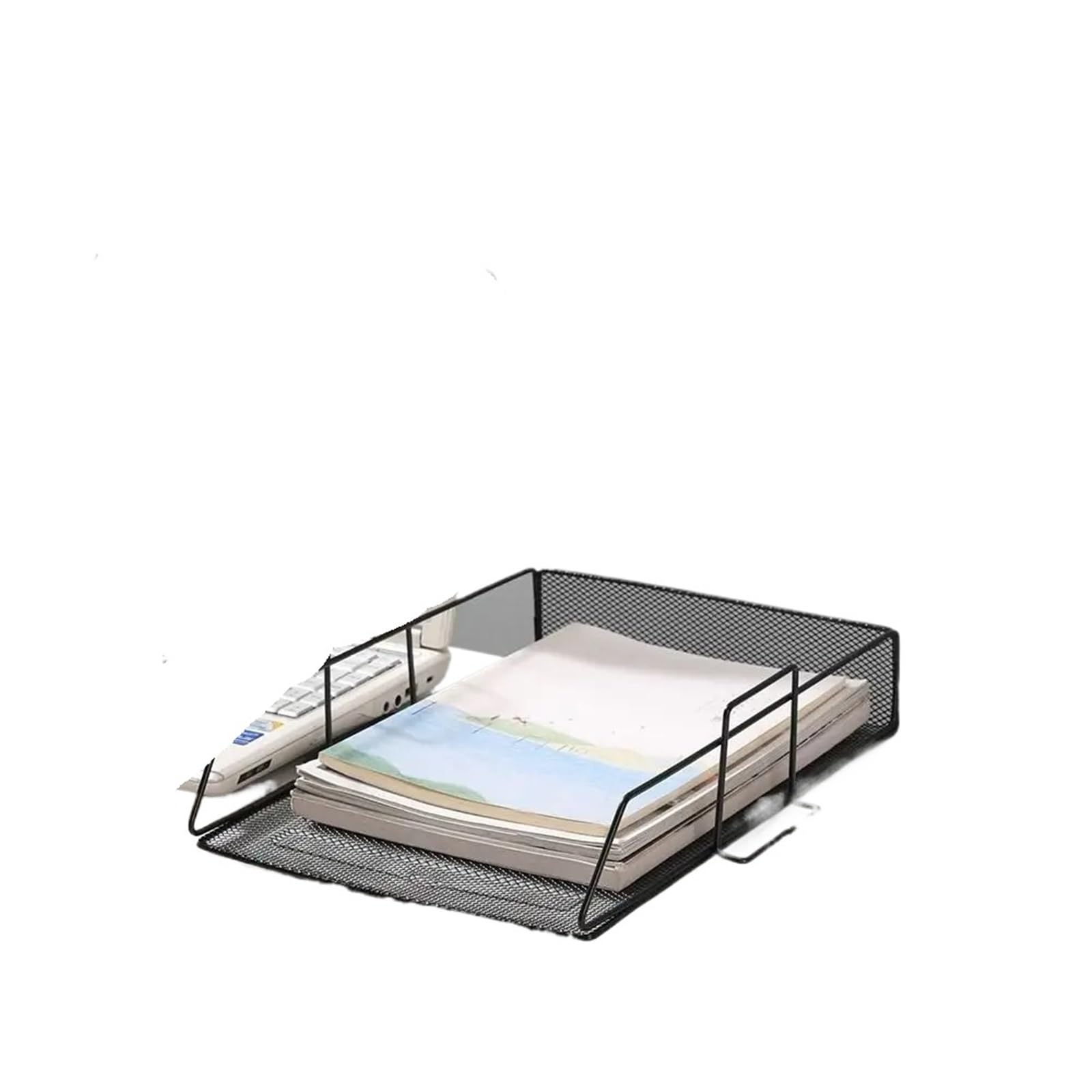 Bandeja Para Cartas Organizador de escritorio, estante de archivos apilable, estante de papeles minimalista, bandeja de almacenamiento de archivos A4, documentos de estilo hierro Para Documentos(Black