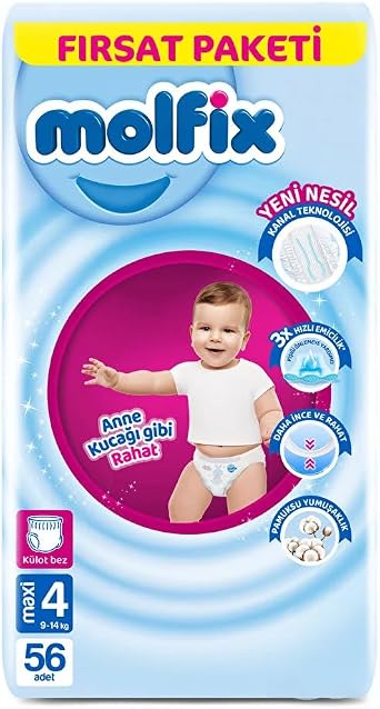 Molfix Panty Cloth 4 Size Maxi Deal Package 56 Pieces