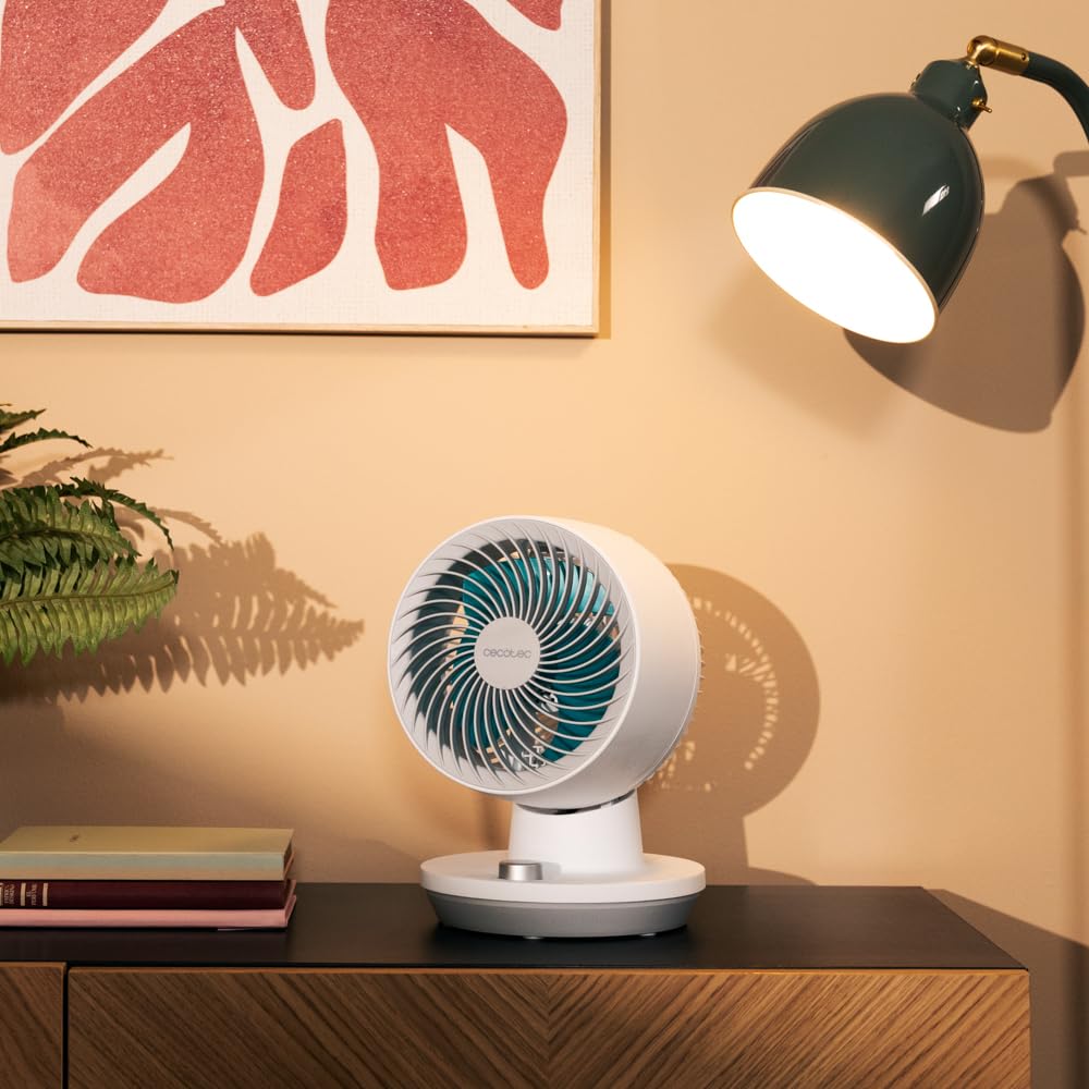 Cecotec - Ventilatore da Tavolo EnergySilence 800 Cyclone Desk, potenza 40 W, 8 pollici, 3 velocità, oscillazione automatica 60º, inclinazione regolabile 90