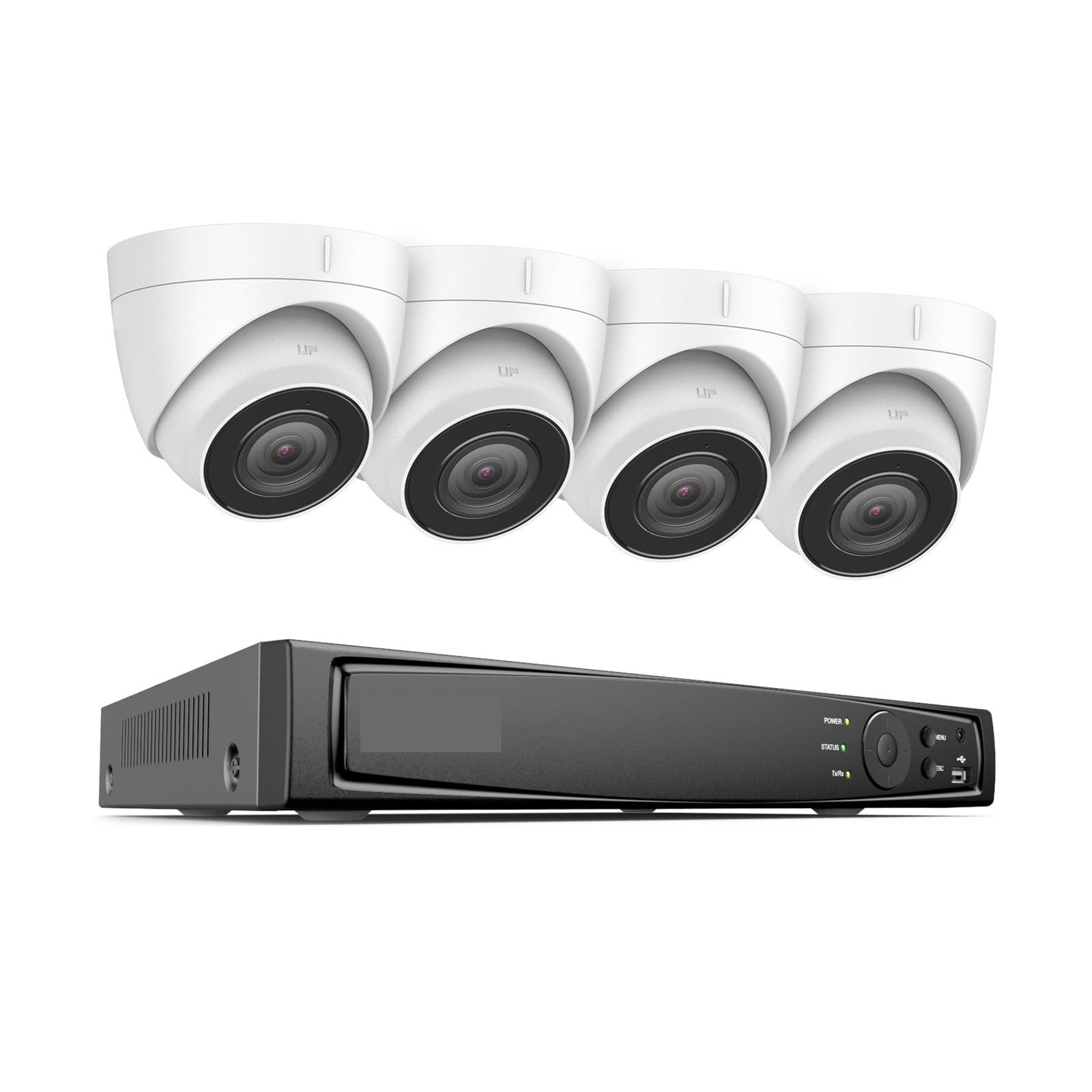 Kit Videosorveglianza, di videosorveglianza 4K Ultra HD Poe Registratore NVR 8CH con telecamere di Sicurezza da 8 MP Kit CCTV Registrazione Telecamera IP(None,4pcs Cameras)