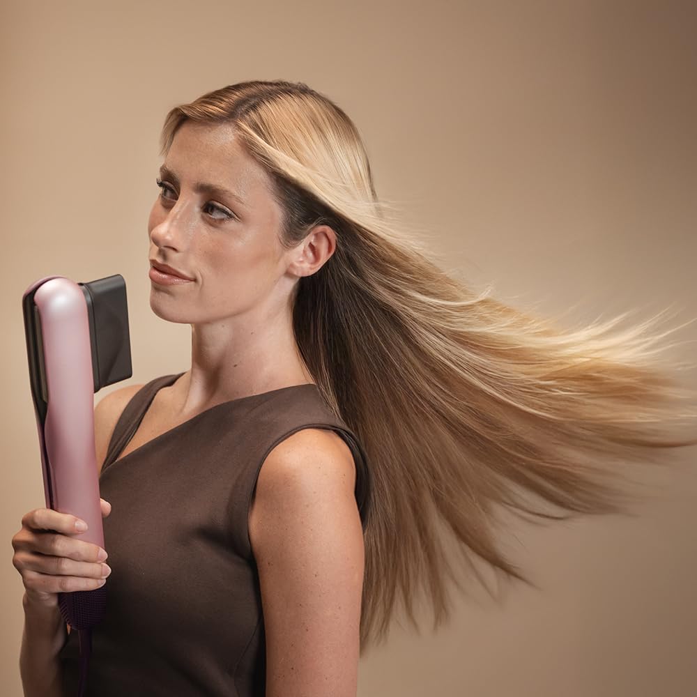 Cecotec Plancha de Pelo con Aire AirLisse 2in1 ForceDry Champagne. 1120000RPM, Flujo de Aire 19,7 Litros por Segundo, 2 Cabezales Imantados, Plasma, Motor Brushless, 4 Temperaturas y 2 Velocidades