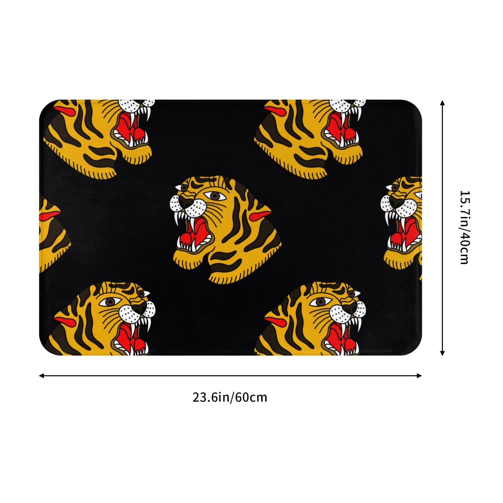 Amazon.co.jp: 玄関マット タイガー 虎 寅 ブラック トラディショナル