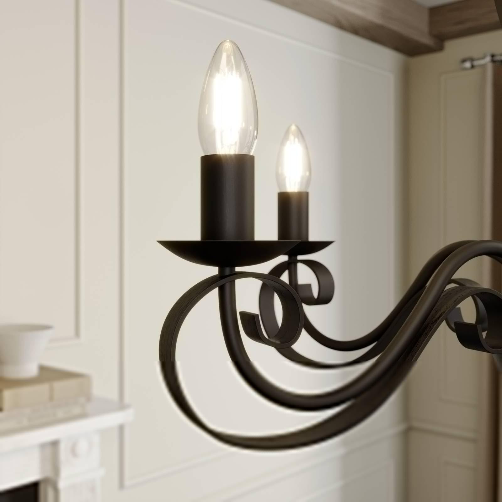 Lindby Kronleuchter Shervan (Retro, Vintage Antik) in Braun aus Metall (5 flammig E14) - Pendelleuchte Hängelampe Lüster Lampe Deckenleuchte Deckenlampe Wohnzimmerleuchte