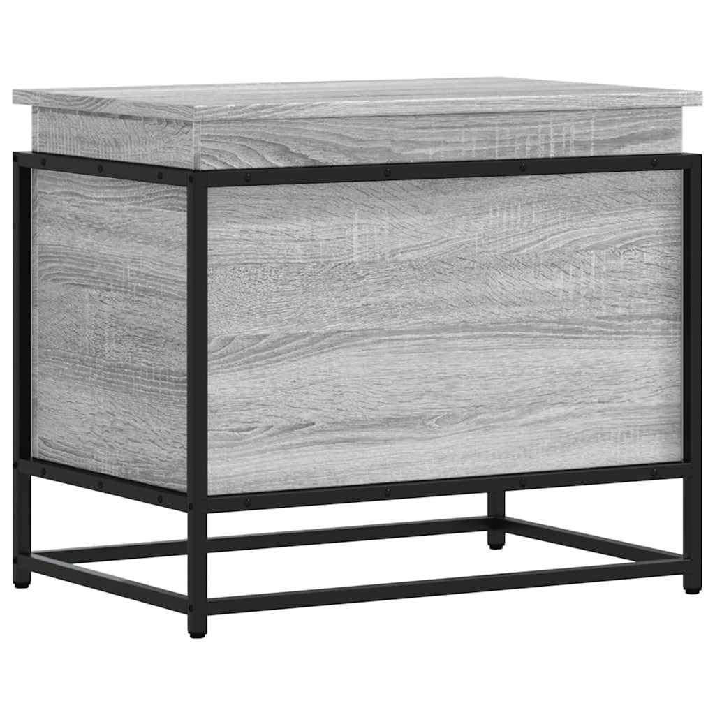 Caja de almacenamiento con tapa gris Sonoma 60 x 40 x 51,5 cm, caja organizadora para estantería, ropa, armario