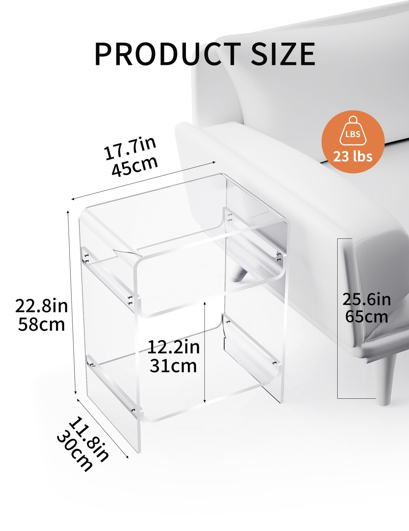Clear acrylic side table - België