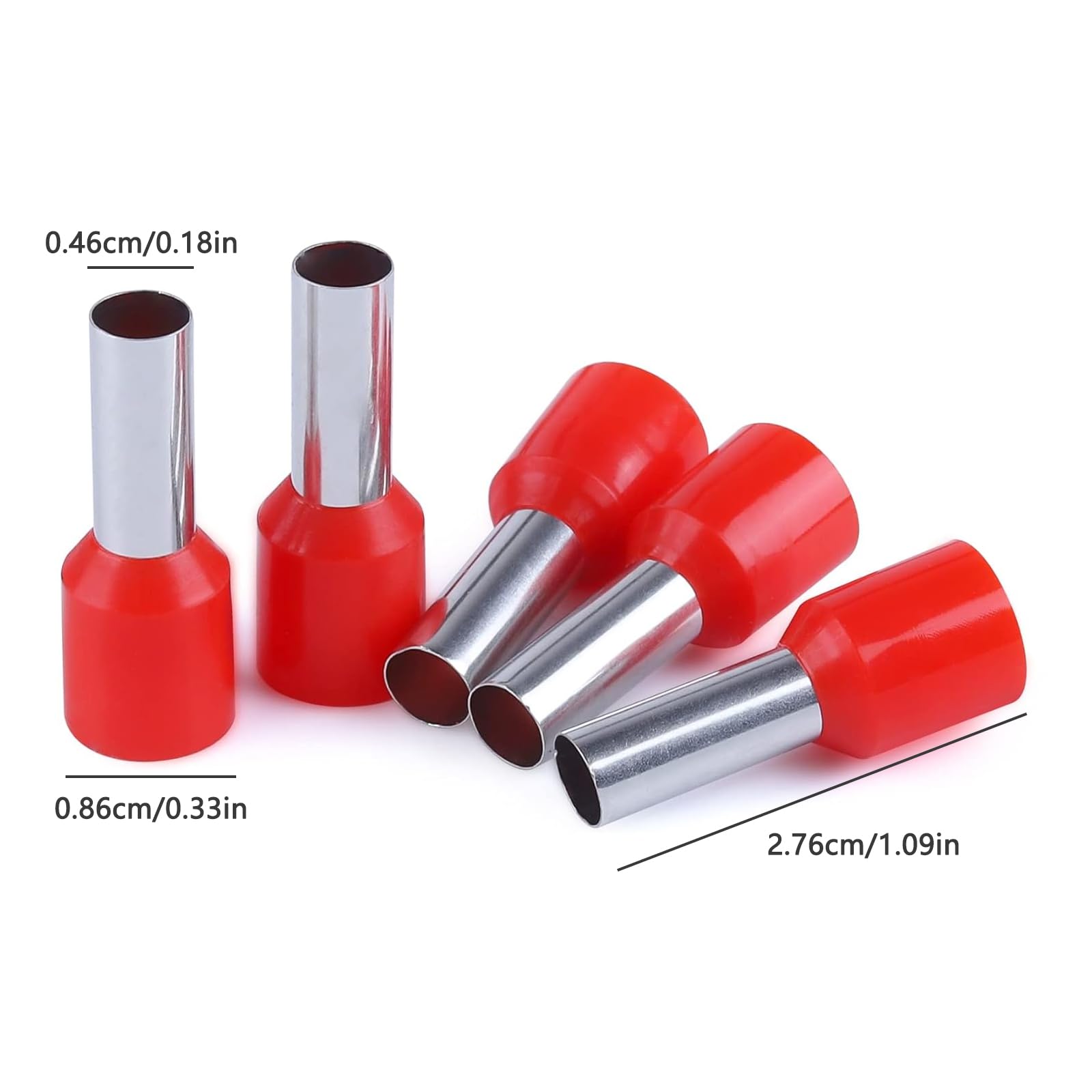 200 Stück Isolierte Aderendhülsen 10 Mm² X 18 Mm – Rotes Kabelhülsen-Set Aus Messing Mit PP-Isolierung Für Sichere Drahtverbindungen