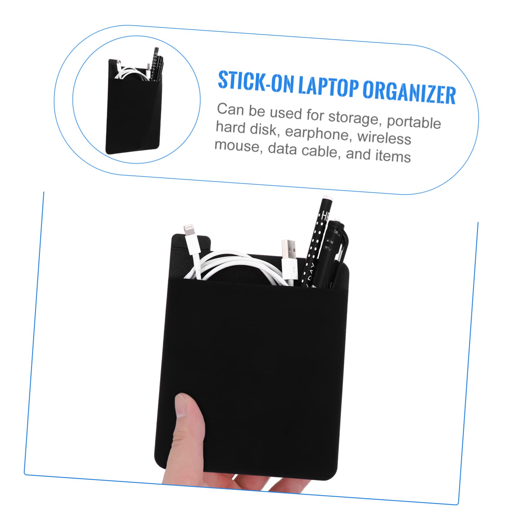 SHINEOFI Borsa Adesiva Per Laptop e Tablet Realizzata in Pelle Buona Qualità Elastico Per Contenere Accessori Come Mouse Wireless Custodie Per Disco Rigido Esterno e Borse Per Cuffie