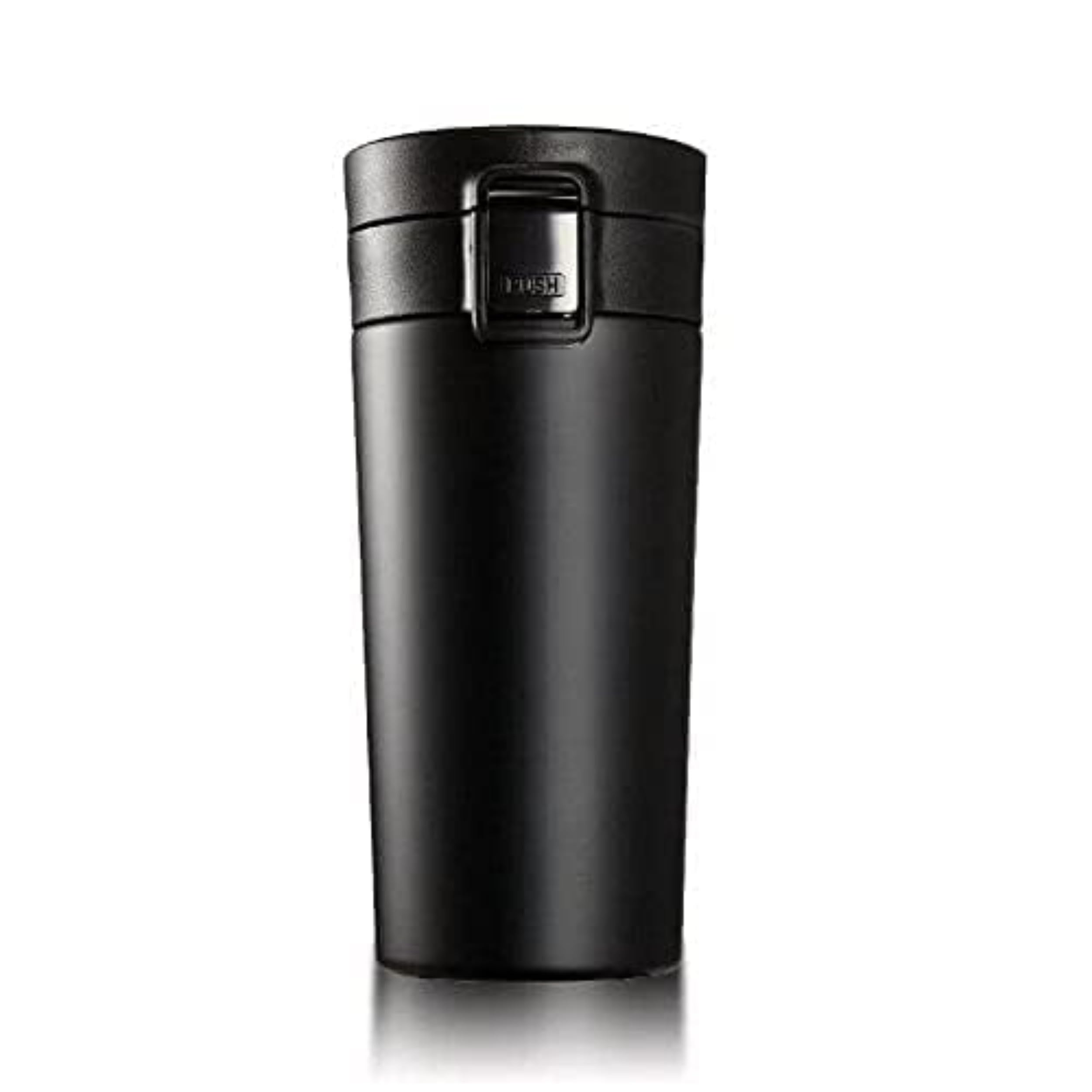 GenericStealth Coffee Mug 400 ML Midnight Black Vaccum Isulated Stainless Steel Tea Coffee Mug Thermos Flask Travel Mug | Tumbler with Flip Lid Mesh Filter Hot and Cold
