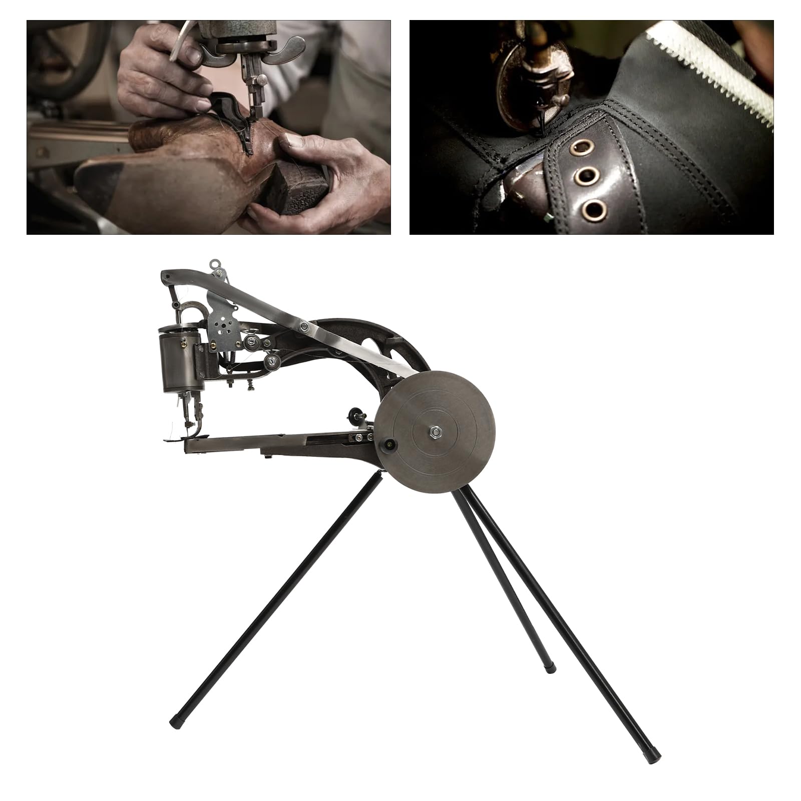 Máquina de reparación de zapatos manual de metal sattle especial máquina de coser a mano 360 ° barras, máquina de coser a mano, zapatero, máquina de coser de cuero para reparación de zapatos, zapatos