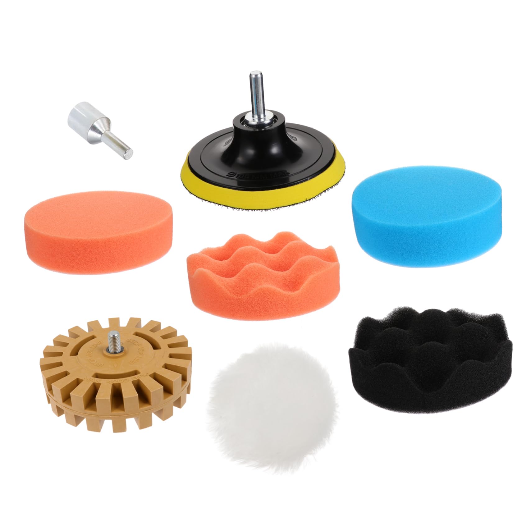 Kit Ruote Rimuovi Adesivi Gomma 8 Pezzi per Decalcomanie Auto | Disco Raschietto per Vinile e Nastro, Adatto a Barca e Auto, Set in Spugna Accessorio Lucidante Colore Casuale