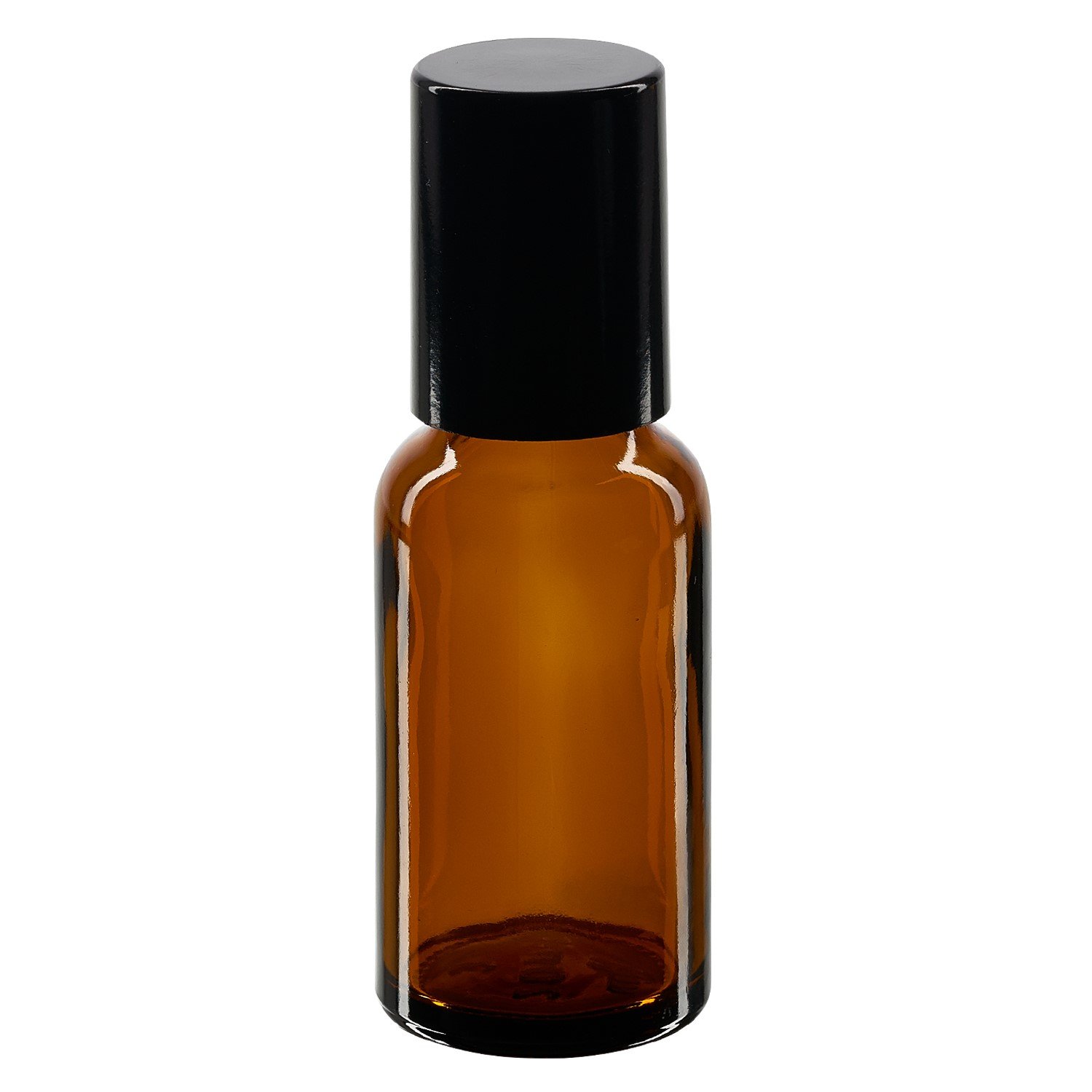 100x Glas Deostick mit brauner 20 mll Flasche, leerer Deo Roller - inkl. schwarzem Roll On Verschluss