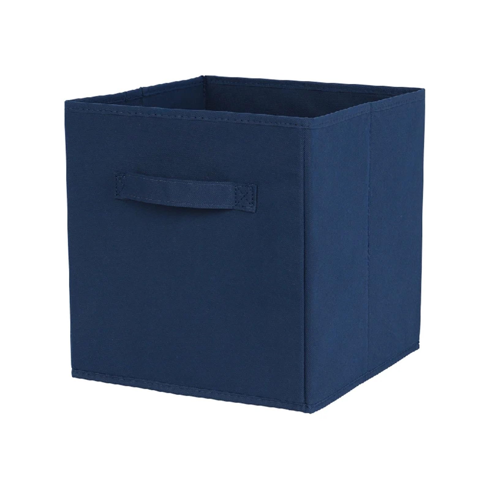 MFESFCS Canvas Storage Boxes Non Woven Fabric Bin Fabric Cloth Storage Box For Book Clothes Foldable Closet Drawer Bins Basket(Dark blue)