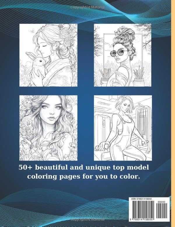 Fashion Modeling And Makeup Coloring Book: Color Your Top Model 50+ Pages Bold Easy Realistic Designs For Teens Adults image 3