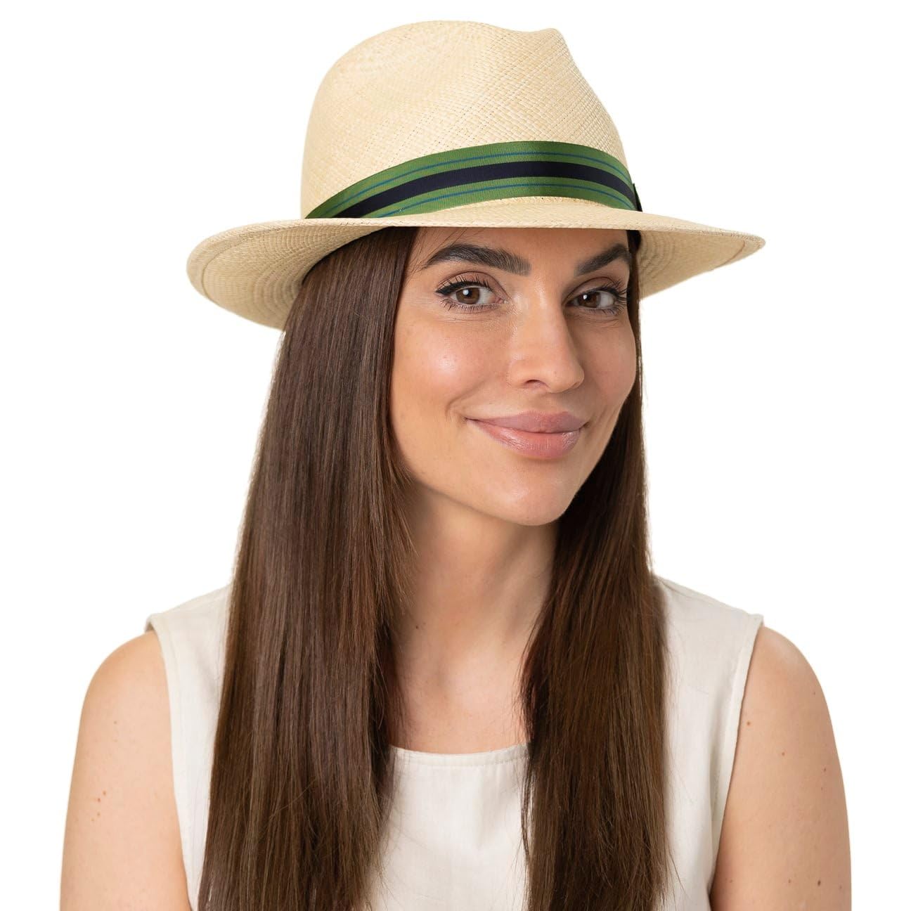 Mayser Albenga Sombrero Trilby de Paja Panama Proteccion UV 80 Hecho en UE Hombre Primavera Verano