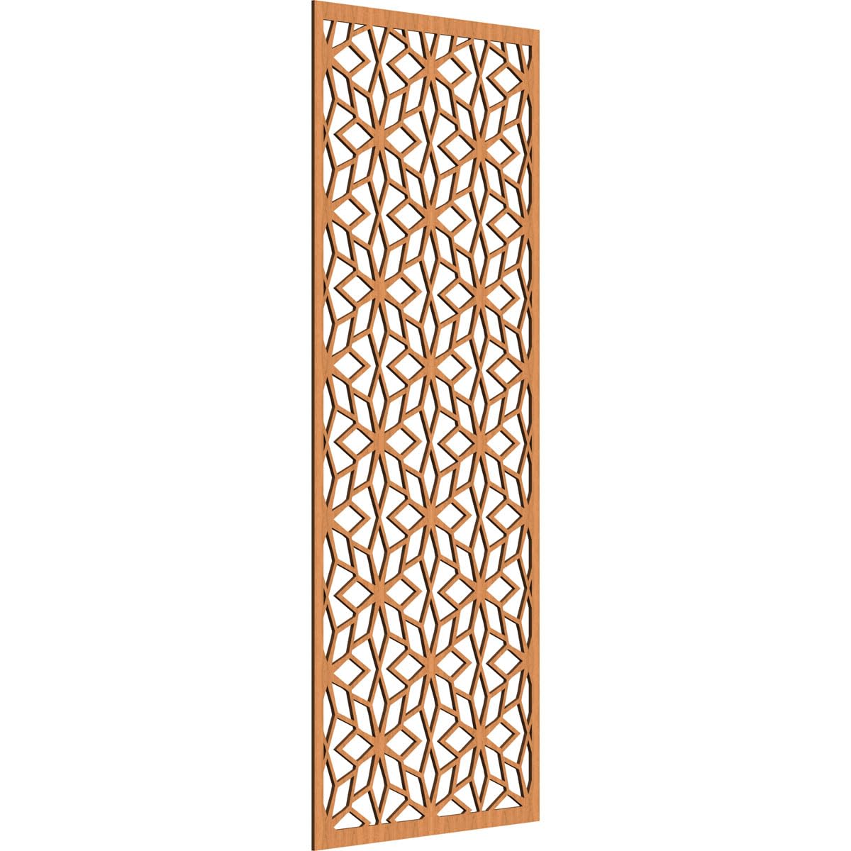 27 3/8"W x 69 3/8"H x 1/4"T Lake Decorative Fretwork Wood Wall Panels, Cherry