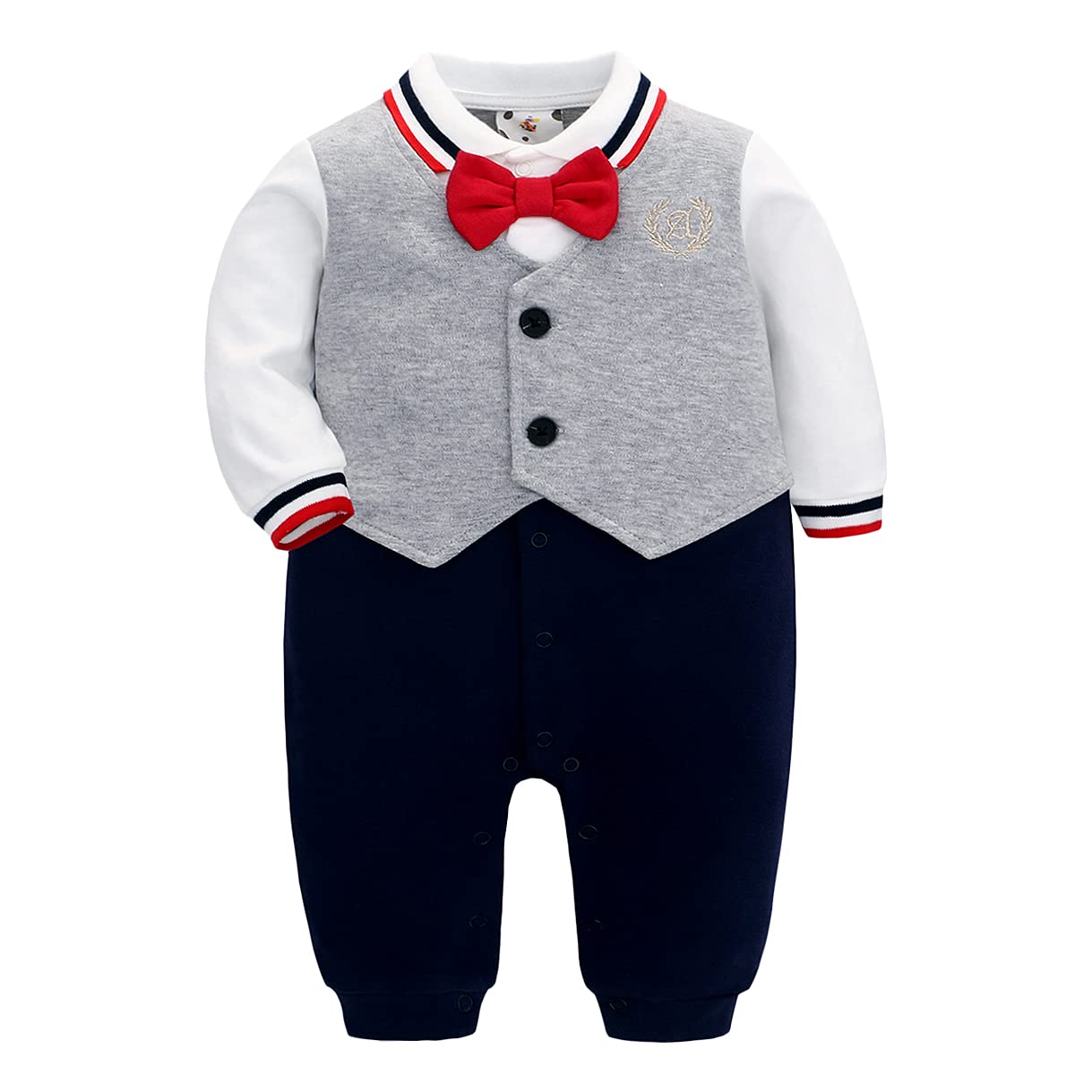 famuka Bebé Niños Traje de Esmoquin Monos Boda Bautismo Festival Ropa para bebés Ropa de una Pieza