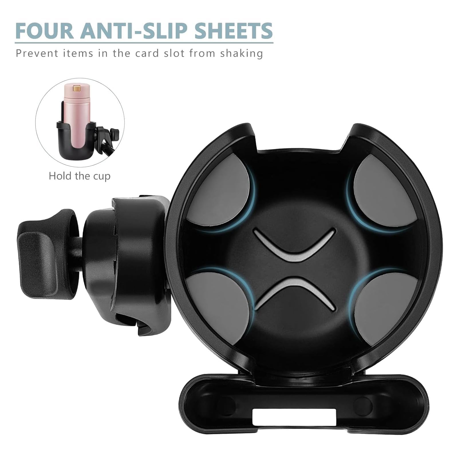 Cup Holder Universal Drink Coffee Cup Holder with Phone Holder Bike Wheelchair Walker Gifts for Women Men - Image 3