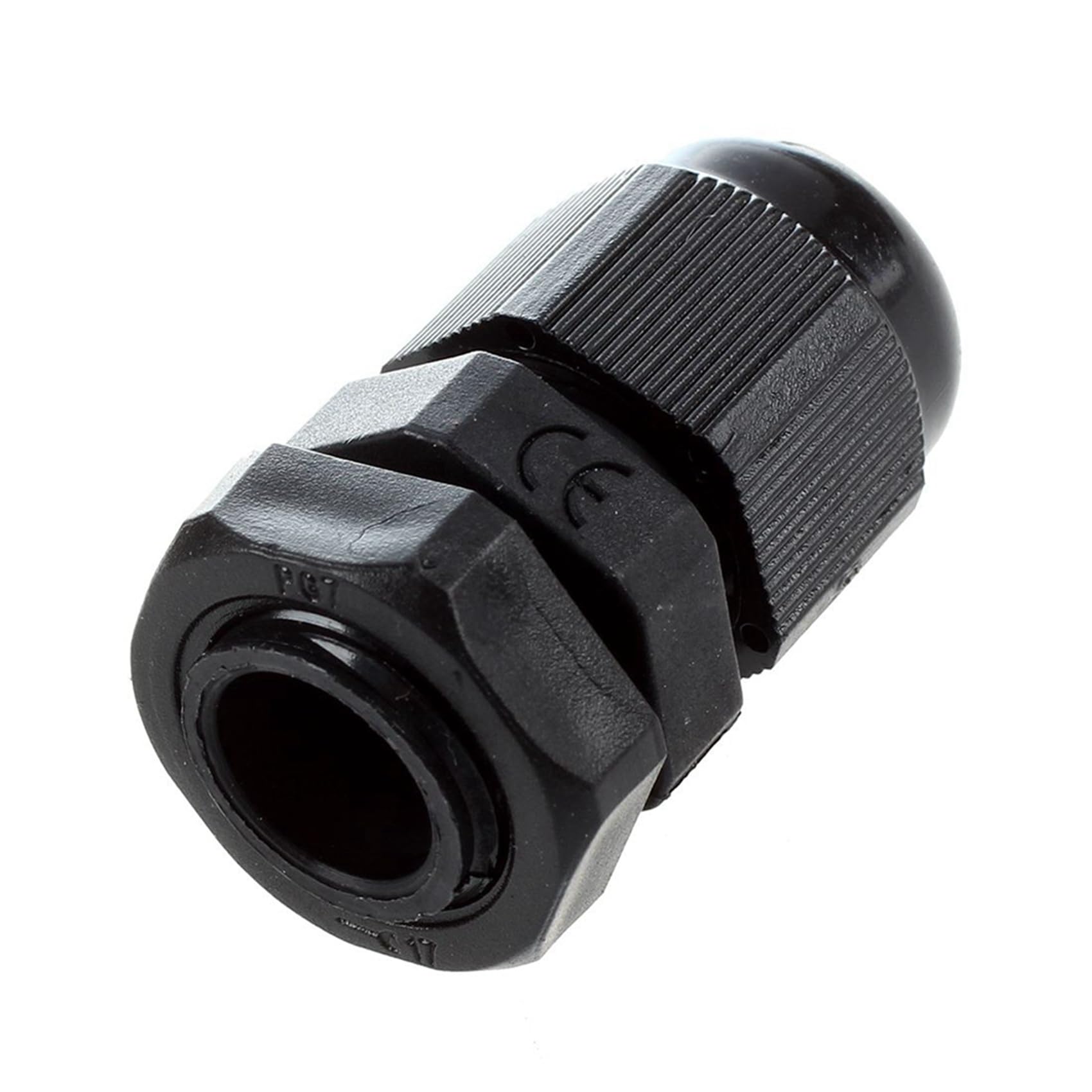 Bloepum 200 Pieces Black Plastic Waterproof Cable Gland Connector PG7