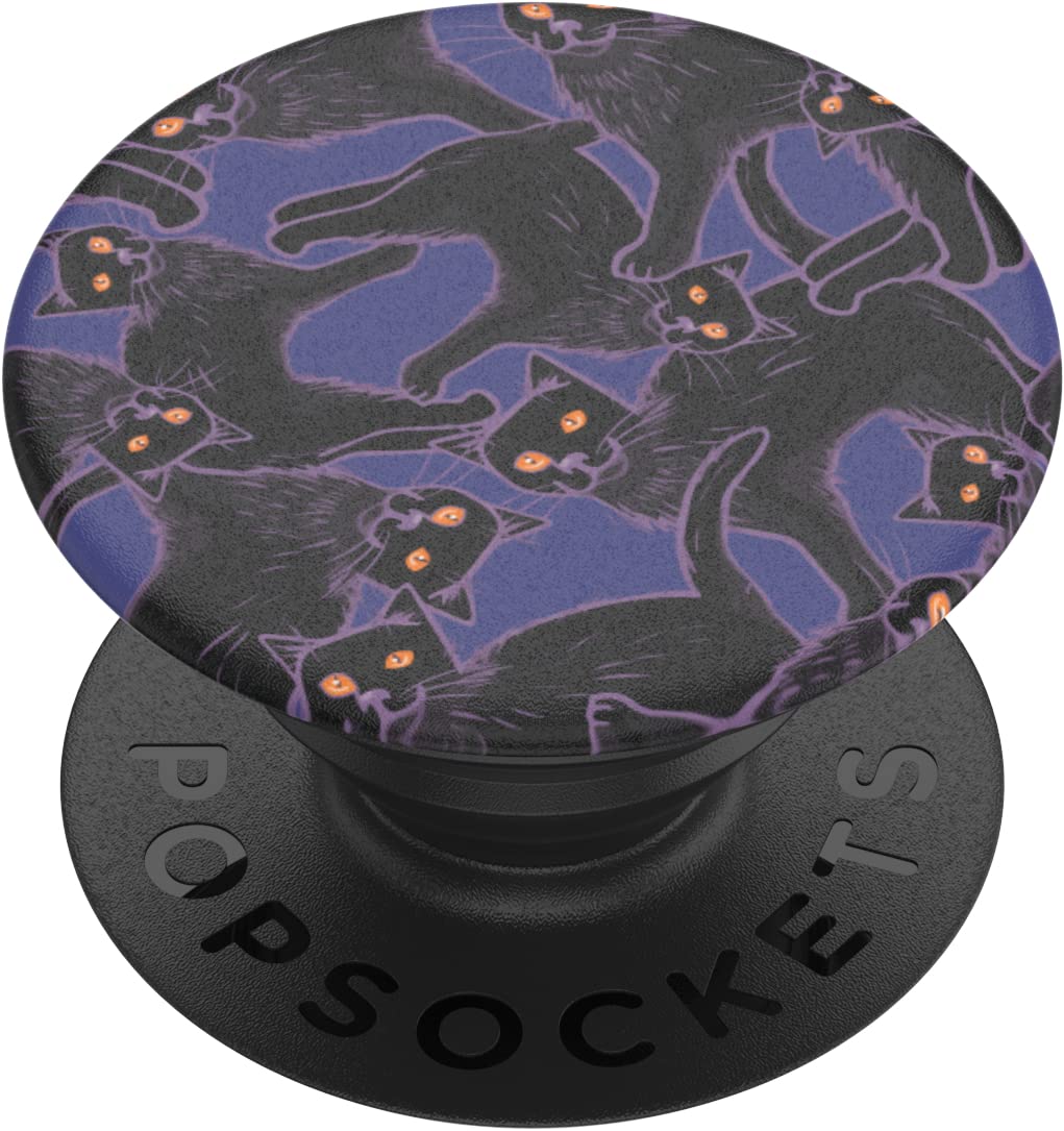 PopSockets ​​​​ Phone Grip with Expanding Kickstand, Halloween PopGrip - Black Cat Crossing