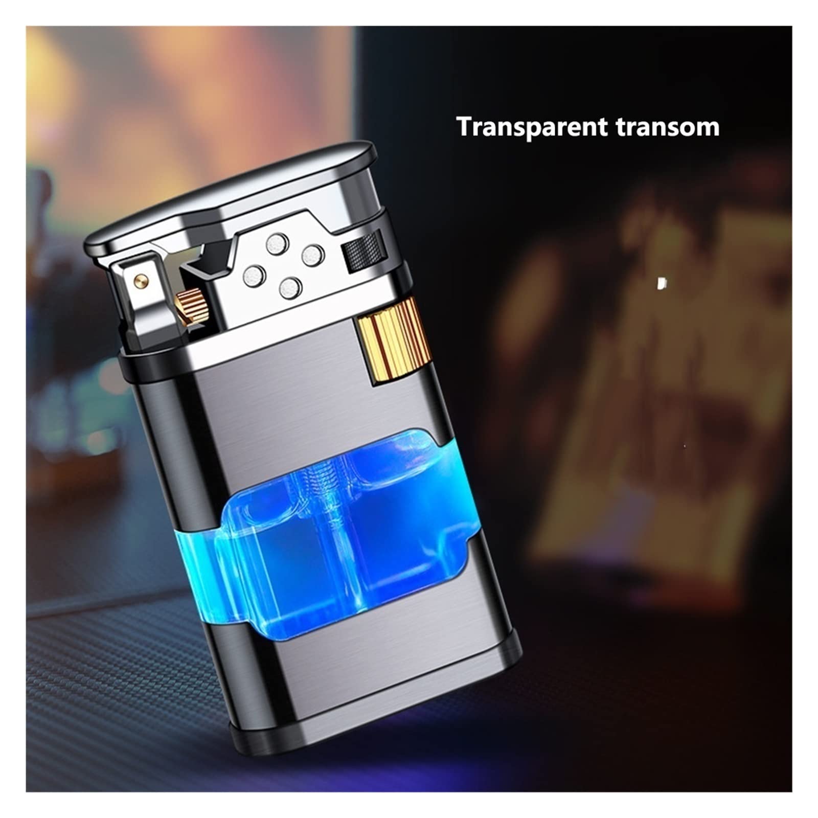 XOTAK Wind Resistant Flashlight Lighters, Soft Flame/Jet Flame Refillable  Butane Lighters, Visible Gas Cartridge Lighters with LED Lights Traditional  Flame Metal Lighters (Color : B) : Amazon.co.uk: Sports & Outdoors