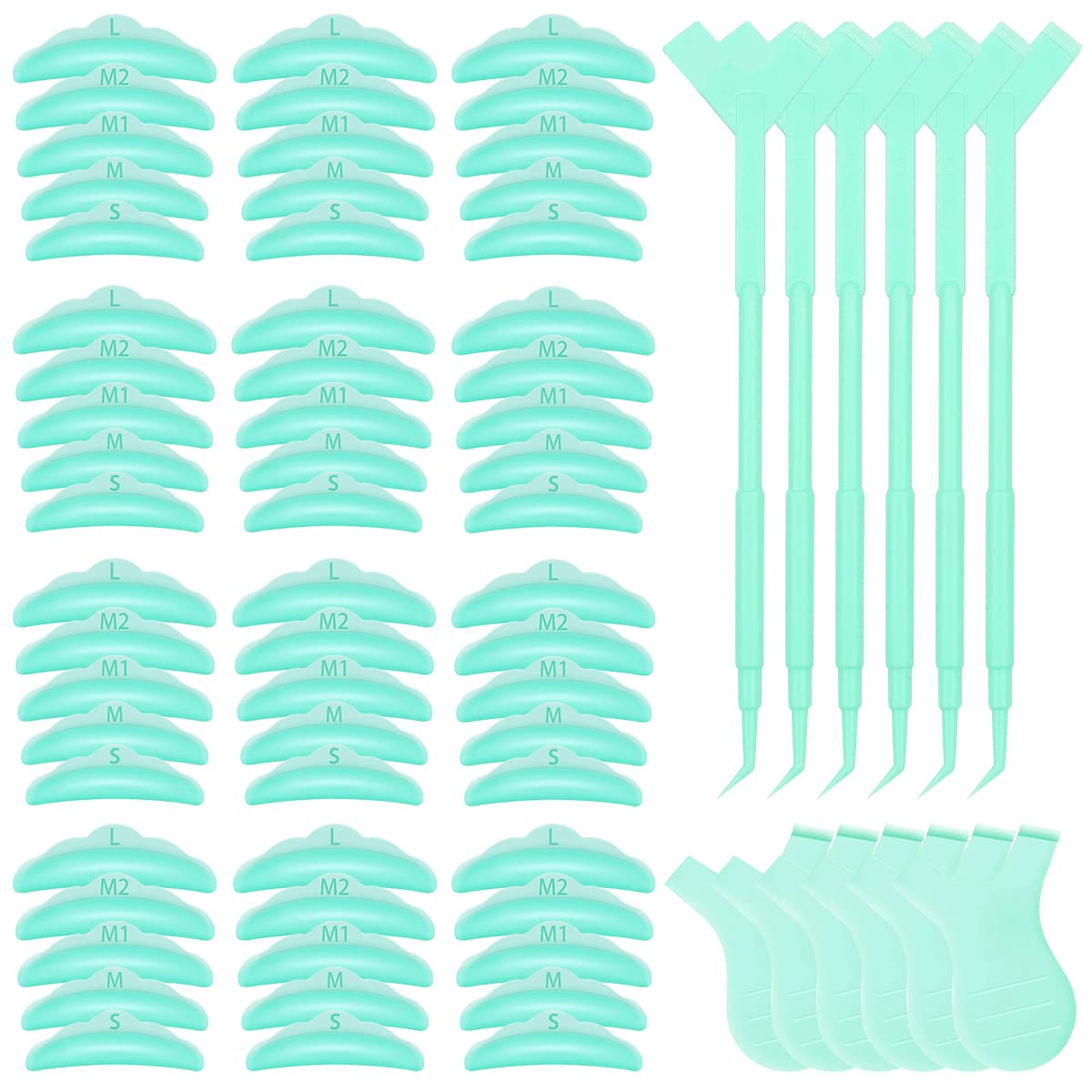Almohadilla Silicona Pestaña Silicona Pestaña Perming Almohadilla Levantamiento Pestaña TAIZER 72pcs 5 Tamaños Cojín Silicona Pestaña Postiza Herramienta Profesional Reutilizable Levantar Pestañas