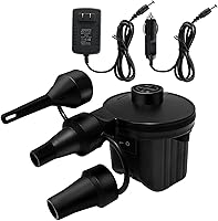 Newpol Electric Air Pump 100 GPM Inflator Deflator for Air Mattresses, Pools, Rings - AC/DC Dual Power Portable Pump