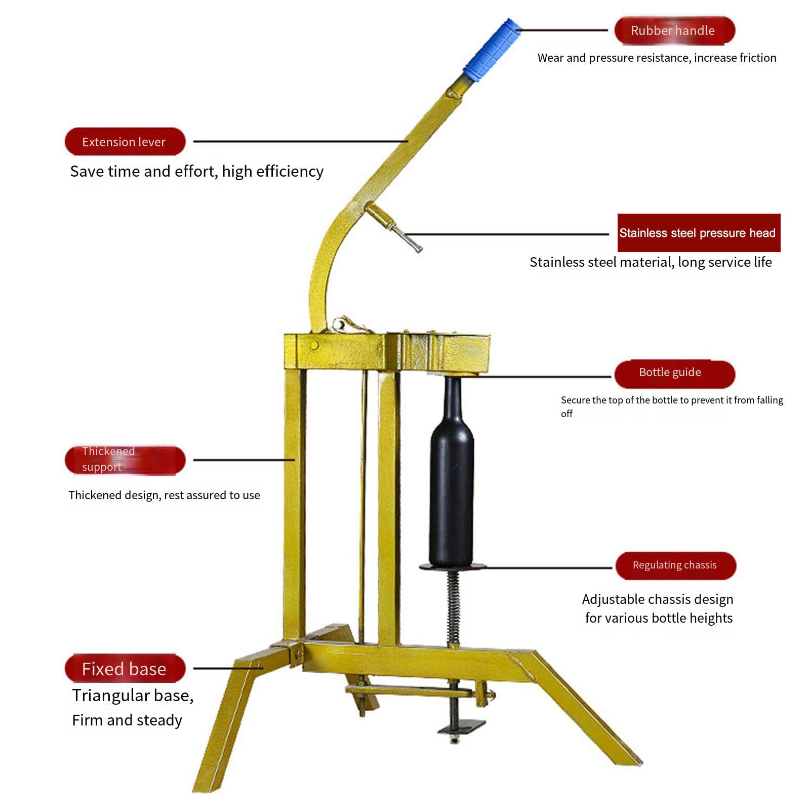 Máquina de sellado de corcho para botellas de vino tinto, tapones de corcho, prensado de tapas de botella, equipo de corcho