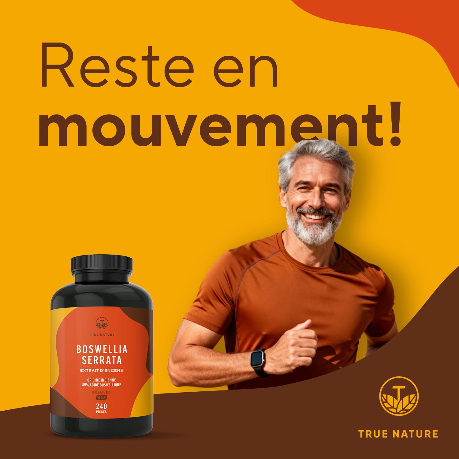Boswellia Serrata | 2.000mg - 240 Gélules - 85% d'Acide Boswellique - Bien-être, Articulation - Encens Indien - Ayurveda, Vegan - Sans: Additifs, Lactose & Gluten - TRUE NATURE