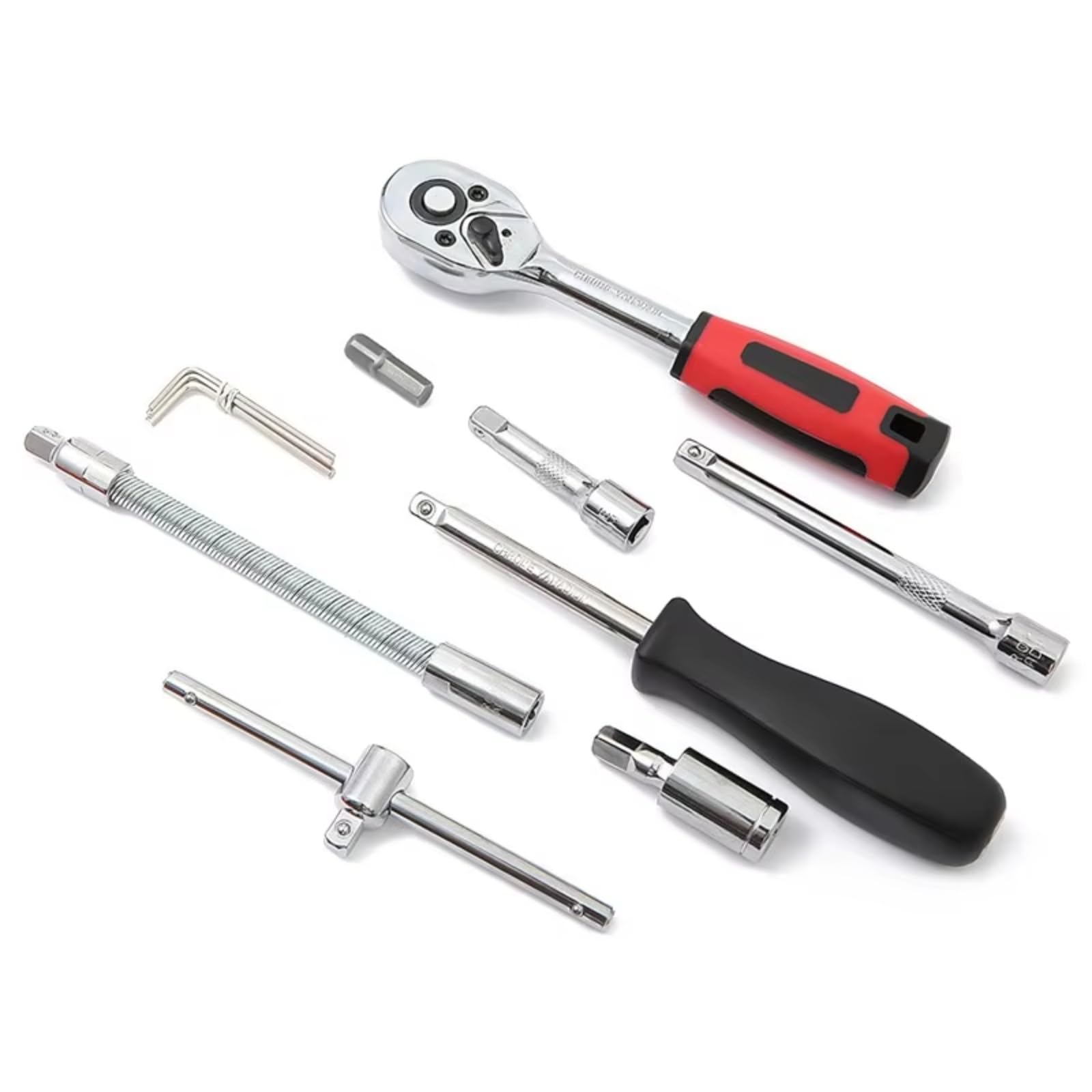 Set attrezzi da officina Chiave A Bussola A Cricchetto Set Da 53 Pezzi Strumento Riparazione Cassetta Degli Attrezzi Auto Set Multifunzionale Kit Auto E Casa Fai Da Te