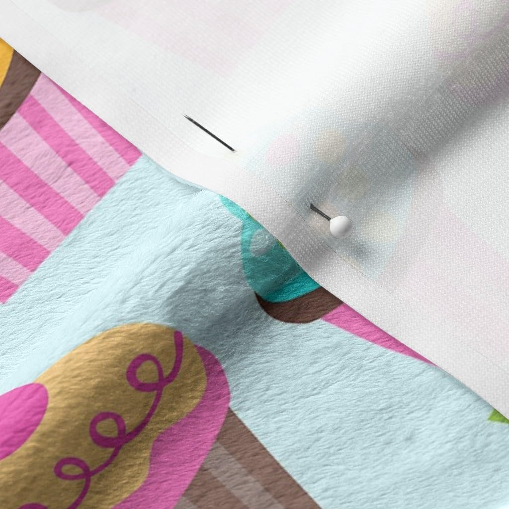 Spoonflower Fabric - Sugar Cupcakes Drops Ice Cream Hipster Kids Cupcake Bakery Sweets Printed on Minky Fabric by The Yard - Sewing Baby Blankets Quilt Backing Plush