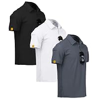 ZITY 3 Pack Polo Uomo Manica Corta Tshirt Traspirante ad Asciugatura Rapida Uomo Polo