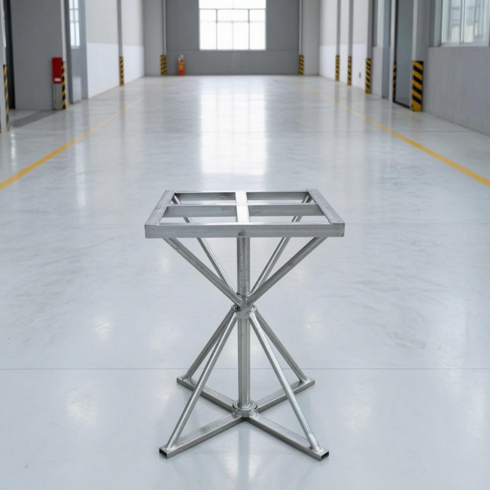 Table Peinture Rotative en Acier Support Peinture avec Plateau Rotatif Stable pour Atelier, Carré 50 50 40cm, Double Axe
