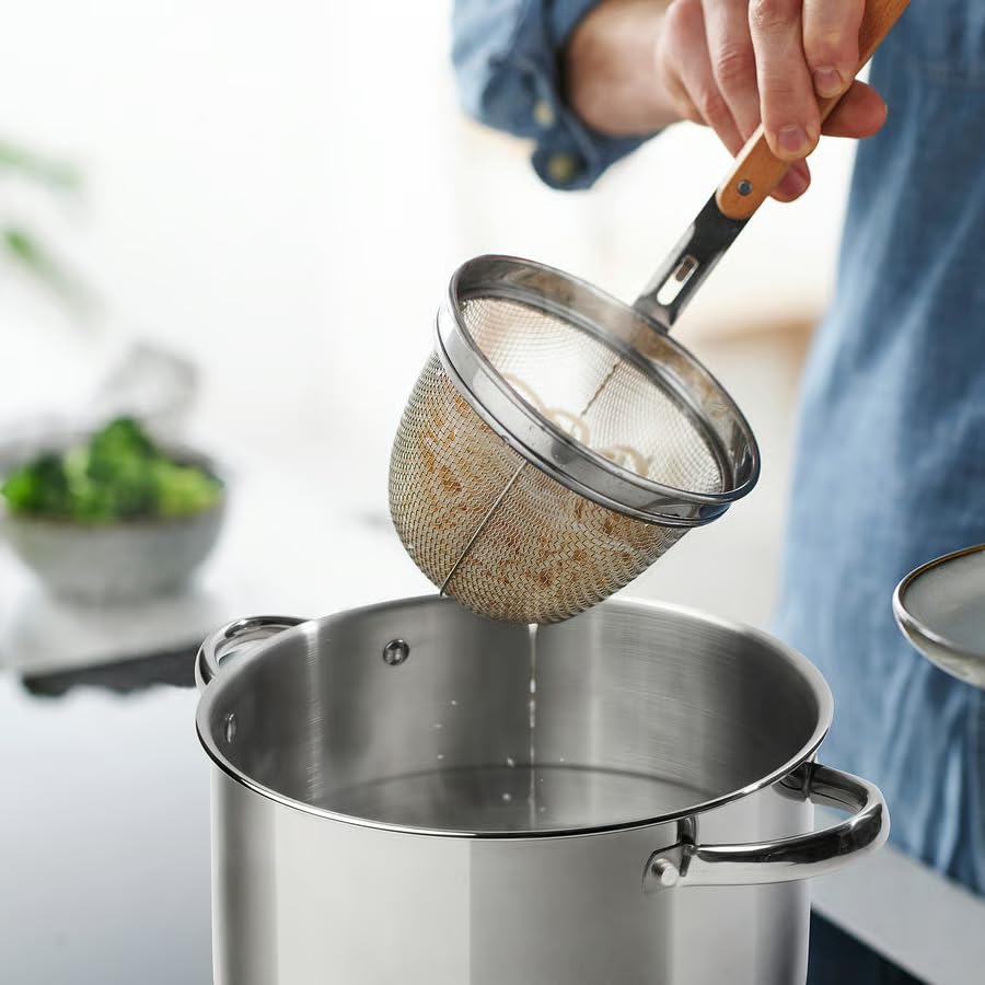Image of DVARGKRAFTA Stainless Steel Pot with Lid, 5.5 L, Induction Compatible, Thick Aluminium Base, 24 cm Diameter, Stackable Design, Gas Hob Compatible